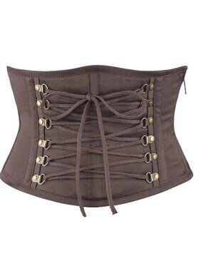 Emiliano Gothic Brown Cotton Underbust Corset